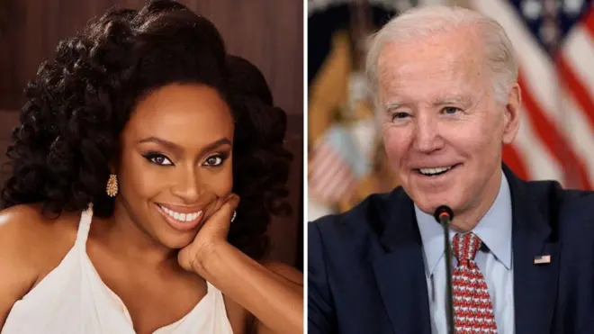 Chimamanda Adichie and President Joe Biden