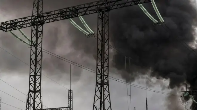 Высоковольтная линия под Харьковом, март 2024