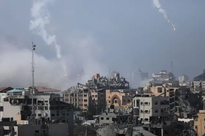 Aftermath of Israeli strike in Gaza City