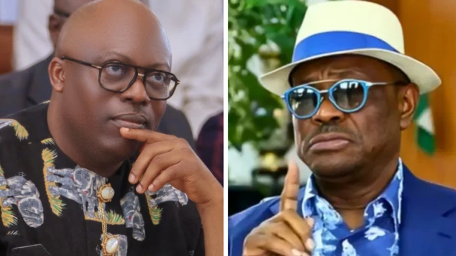 Rivers state govnor Sim Fubara and FCT Minister Nyesom Wike