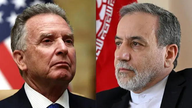 صورة مجمّعة لمبعوث الرئيس الأمريكي إلى الشرق الأوسط ستيف ويتكوف، ووزير الخارجية الإيراني عبّاس عراقجي.