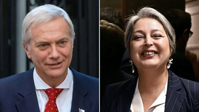 José Antonio Kast e Jeannette Jara, que se enfrentam neste domingo (14/12) no segundo turno das eleições presidenciais chilenas
