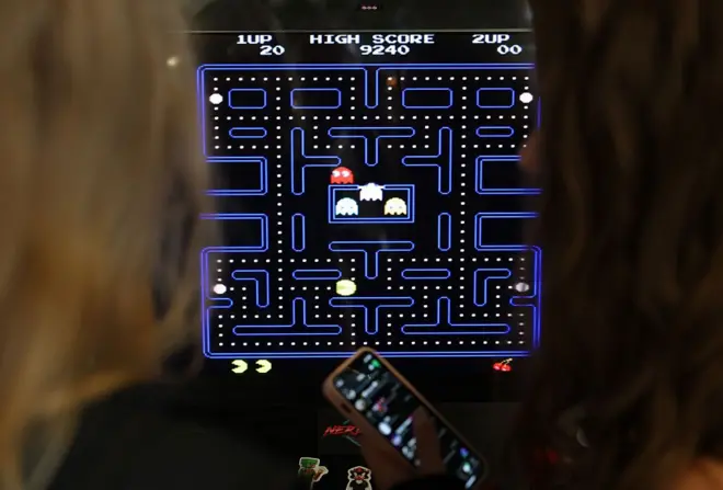Tela de um jogo Pac-Man