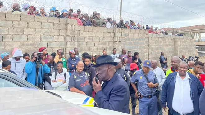 Crime scene wia di shooting happun