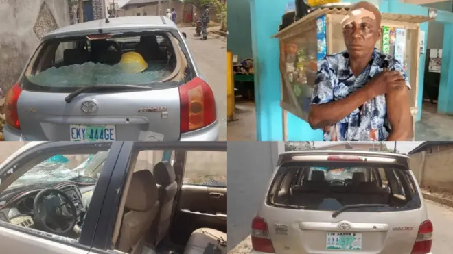 Ọkunrin to fara ṣeṣe lori ati awọn ọkọ tawọn janduku bajẹ