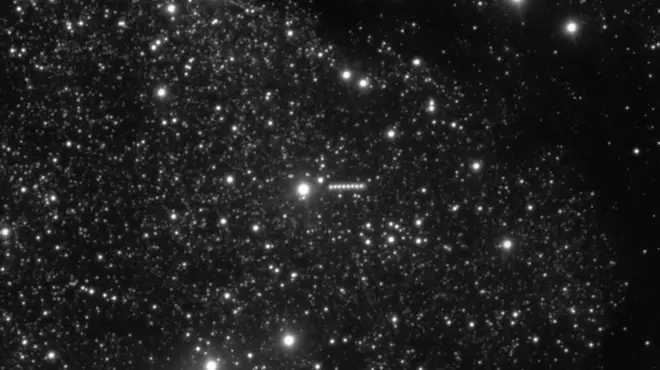 ESO's Very Large Telescope (VLT) has obtained new images of the path, shown as a dotted line of lights, of 3I/Atlas, an interstellar object discovered last week