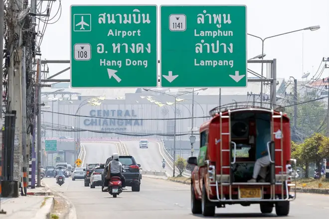 ၂၀၂၆ မတ် ၂၆ ရက်မှာတွေ့ရတဲ့ ထိုင်းနိုင်ငံ၊ ချင်းမိုင်မြို့လေထုညစ်ညမ်းနေတဲ့ အခြေအနေ