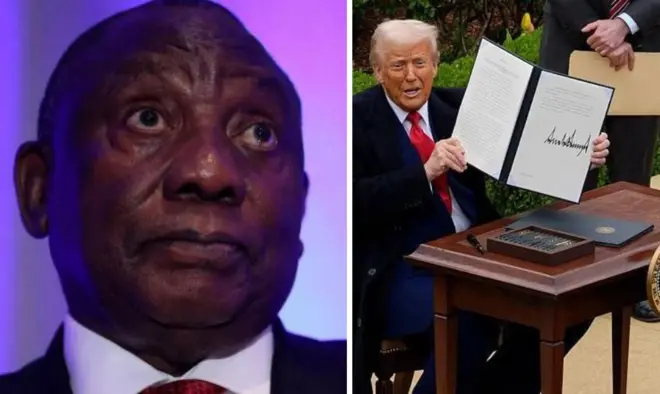 Collage of President Cyril Ramaphosa and US President Donald Trump
