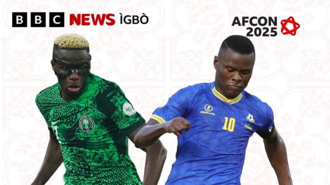 Victor Osimhen na Mbwana Samatta ndị na-agbara Naịjirịa na Tanzanịa n'ebe ihu ka ha yi uwe egwuregwu bọọlụ.