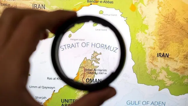 تصویر نقشه تنگه هرمز
