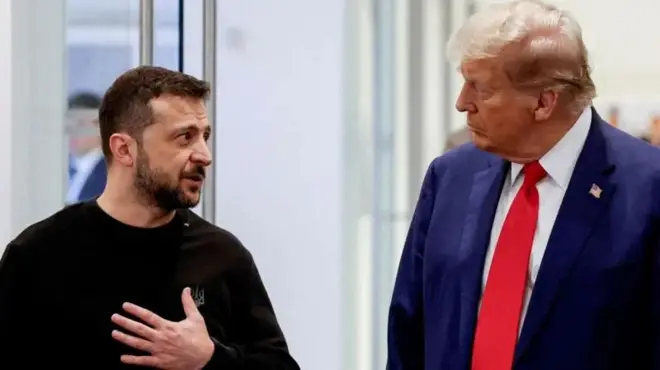 Madaxweynaha Mareykanka Donald Trump iyo madaxweyne Zelensky