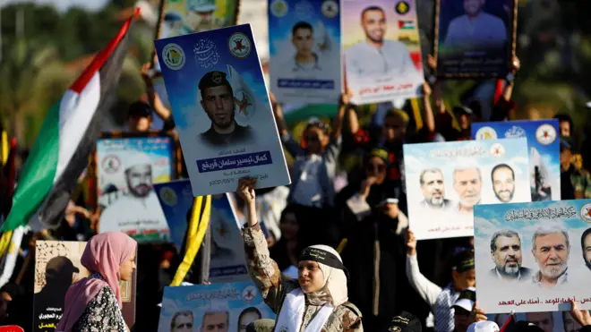 صور لقادة الجهاد الإسلامي المعتقلين لدى إسرائيل.