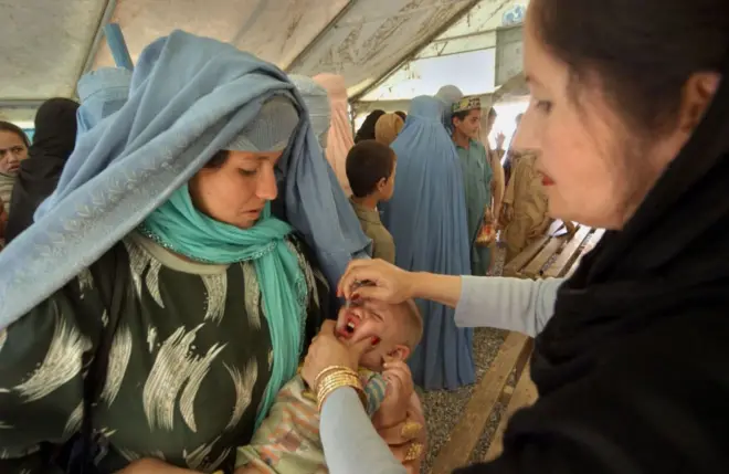 پولیو یا ګوزڼ وېروس اوس یوازې په افغانستان او پاکستان کې پاتې دی.