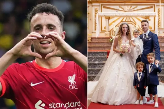 Ifoto ya Diogo Jota n'umuryango we ku ruhande