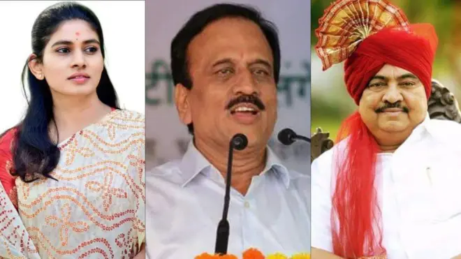 रक्षा खडसे, गिरीश महाजन आणि एकनाथ खडसे