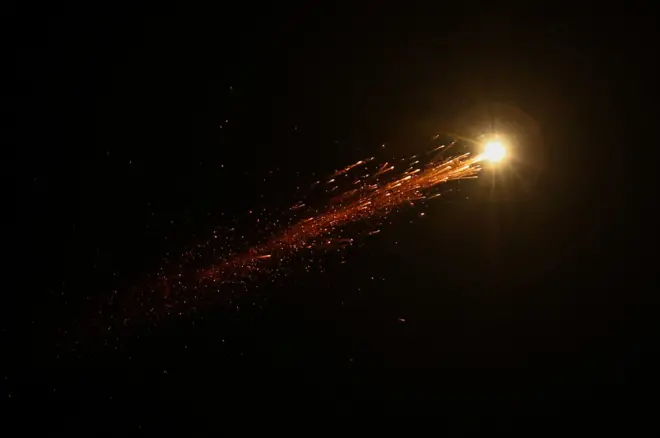 မတ်လ ၁၀ ရက် ၂၀၂၆ ခုနှစ်မှာ ဂျေရုဆလင် ကောင်းကင်မှာ မြင်တွေ့ရတဲ့ အီရန်ဒုံးကျည် တစ်စင်း 