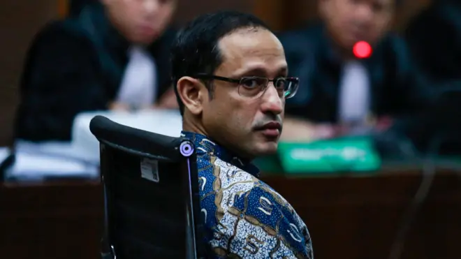 Terdakwa kasus dugaan korupsi pengadaan Chromebook dalam program digitalisasi pendidikan di Kemendikbudristek Nadiem Makarim menjalani sidang lanjutan di Pengadilan Tipikor, Jakarta, Senin (11/05). 