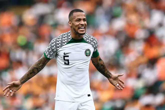 Troost-Ekong celebrate lone goal for Super Eagles of Nigeria