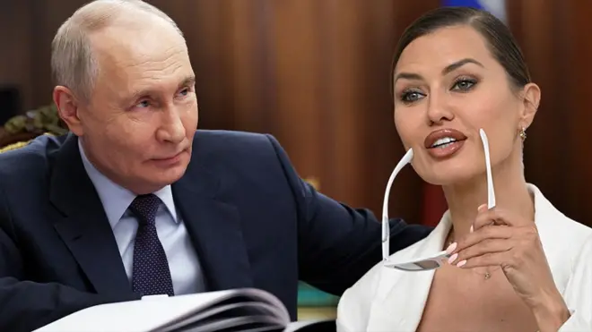 Коллаж из фотографий президента РФ Владимира Путина и блогерки Виктории Бони.