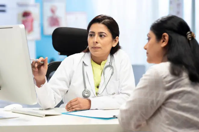 Indian, Doctor, Young woman, doctor clinic, Female Doctor, talking