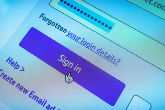 Форма логина в почту 