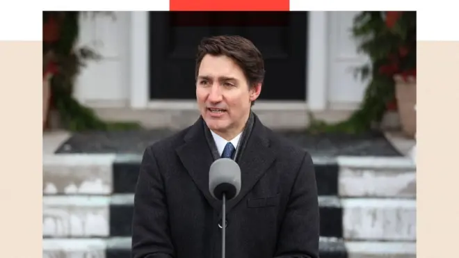 Justin Trudeau announce im resignation for Rideau Cottage for Ottawa, Canada on 6 January