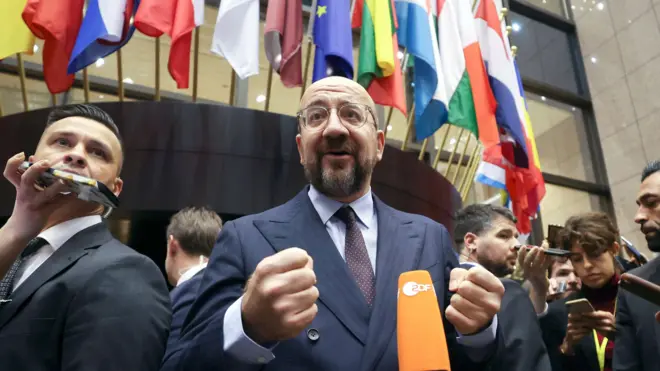 Шарль Мишель перед журналистами