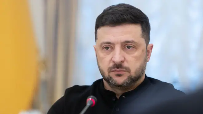 Володимир Зеленський під час зустрічі із журналістами на Банковій 11 грудня 2025 року