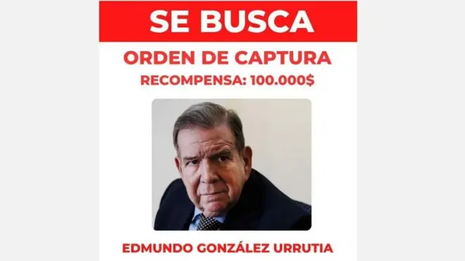 El cartel con la recompensa por Edmundo González. 