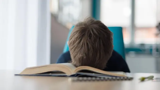 ፊቱን መጽሐፍ ላይ የደፋ ታዳጊ