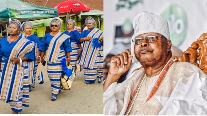 Aworan awọn obinrin ati Awujale.