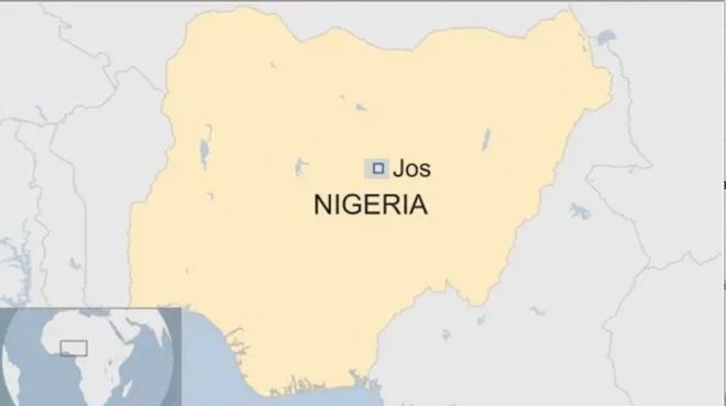 Map of Nigeria showing Jos Plateau State