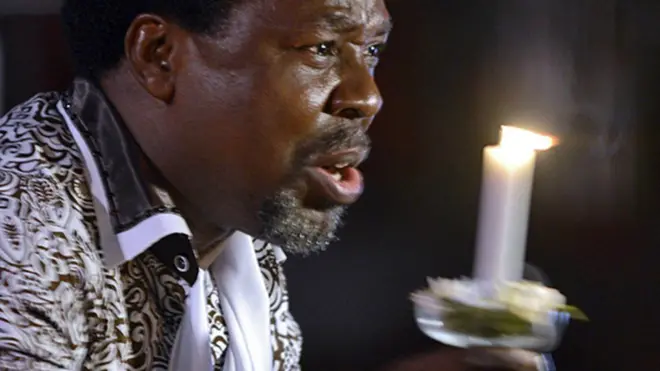 TB Joshua at his Lagos church on 31 December