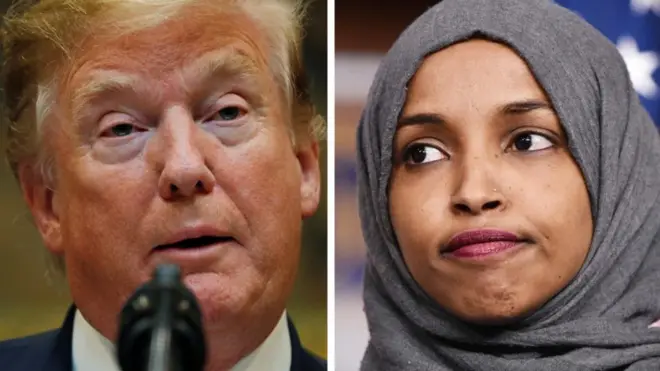 Donald Trump iyo Ilhaan Cumar 