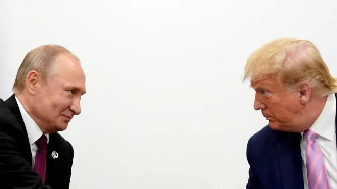 Трамп и Путин, саммит G20, 2019