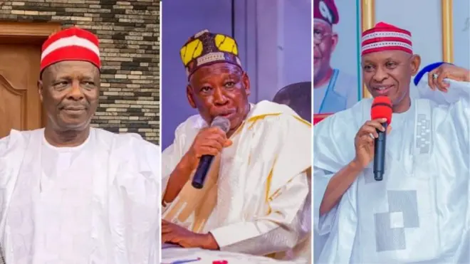 Kwankwaso da Ganduje da kuma Abba