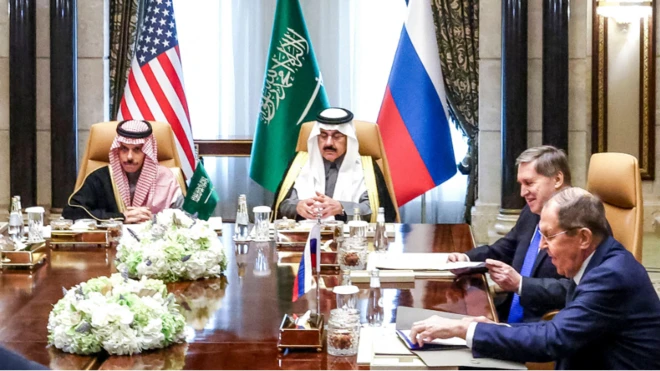 من محادثات في السعودية في فبراير/شباط 2025 