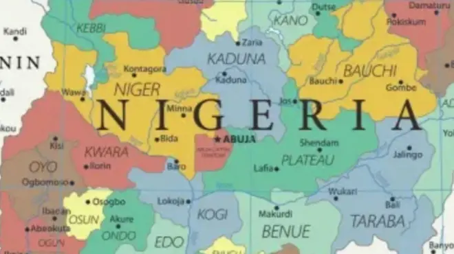 Maapu orilẹede Naijiria pẹlu orukọ awọn ipinlẹ