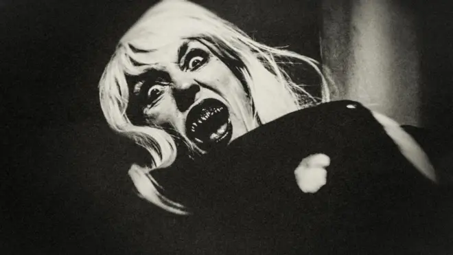 Portrait of a female vampire shortly before the bite