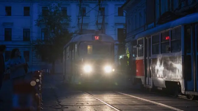 Трамвай під час блекаута