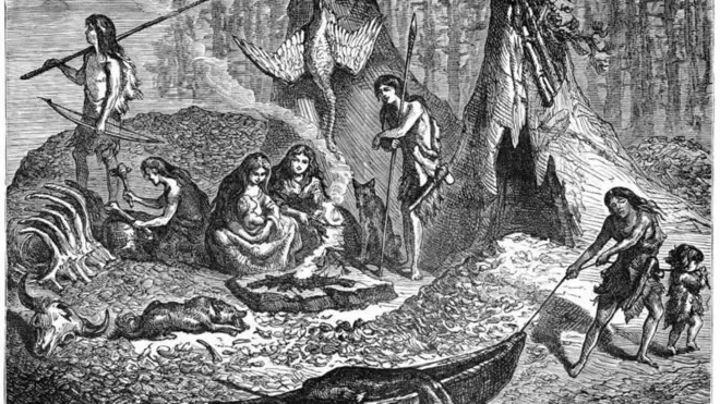 Ilustrasi keluarga zaman prasejarah