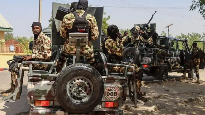 Armed military personnel