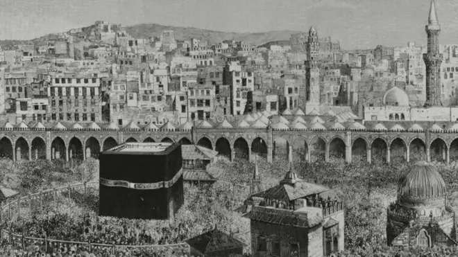 Mchoro wa karne ya 19 wa jengo la Kaaba