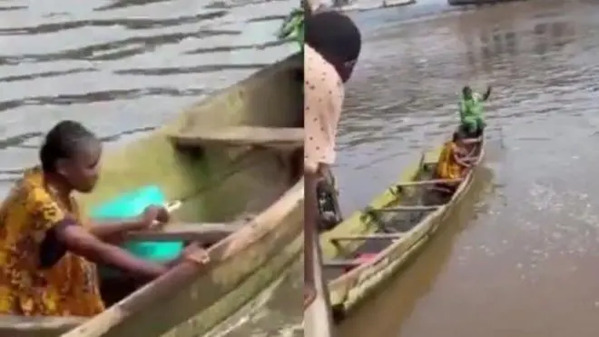 Obinrin kan ti wn doola ẹmi rẹ lasiko to bọ sinu Ọsa, joko sinu ọkọ oju omi, Apẹja kan n tu ọkọ naa
