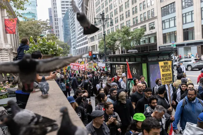 مظاهرات مختلفة في نيويورك بشأن حرب غزة