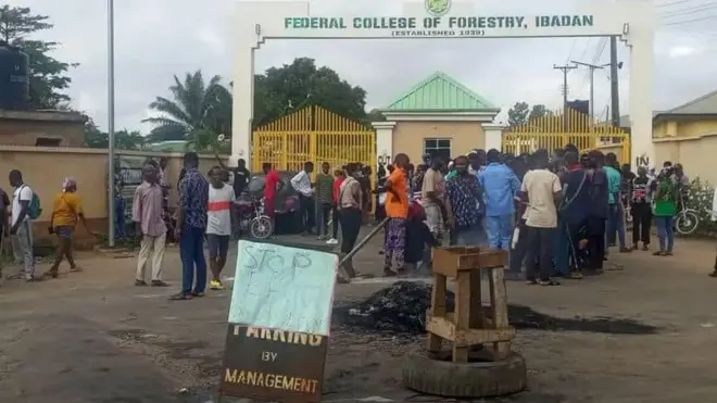 Aworan bi awọn akẹkọọ ṣe n fẹhonuhan