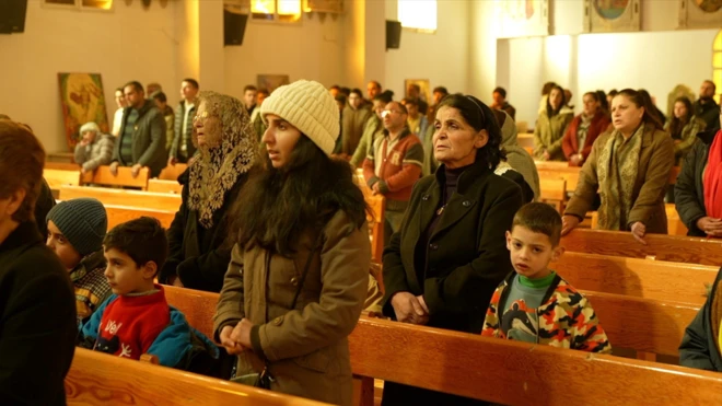 من كنيسة في سوريا.