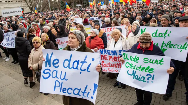মলদোভায় একটি সরকার বিরোধী বিক্ষোভ