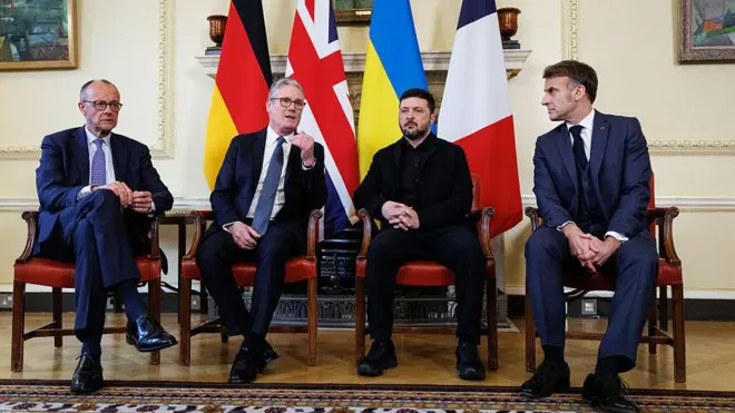 نخست وزیر بریتانیا در ابتدای روز دوشنبه دیدار جداگانهای را میان ولودیمیر زلنسکی و رهبران فرانسه و آلمان میزبانی کرد