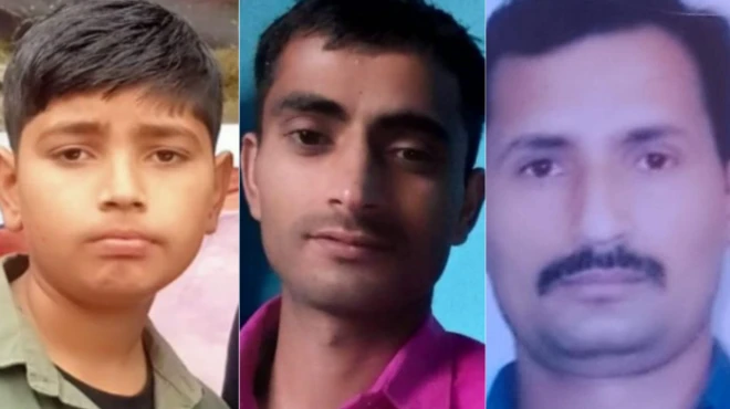 डावीकडून वरुण ठाकूर (15), जोगेश सिंग (32) आणि दर्शन सिंग (40)